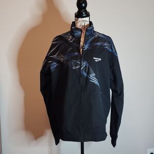 NWT Reebok Classic Vector Track Jacket Black w/blue Medium